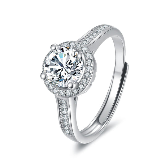 Pavé Halo 1ct Moissanite Ring