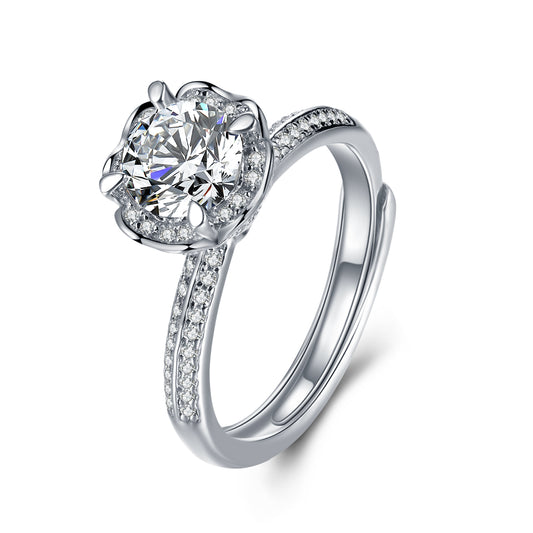 Halo 1ct Moissanite Ring