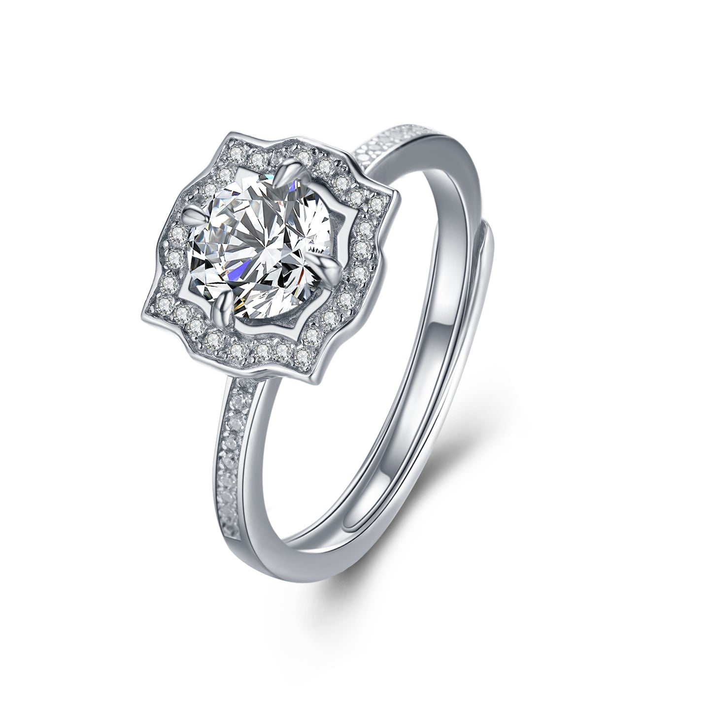 Belle 1ct Moissanite Pavé Engagement Ring