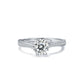 [D&J] Classic Six-prong with Side Accent 1 Carat Moissanite Ring