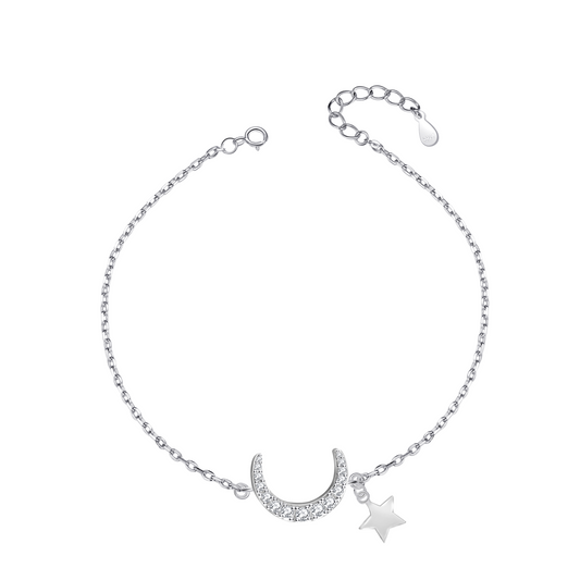 [LeBijouLab] Moon & Star Moissanite Bracelet