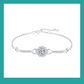 [LeBijouLab] Floral Halo Round 1ct Moissanite Diamond Bracelet
