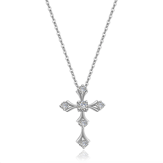 Cross 0.5ct Moissanite Necklace