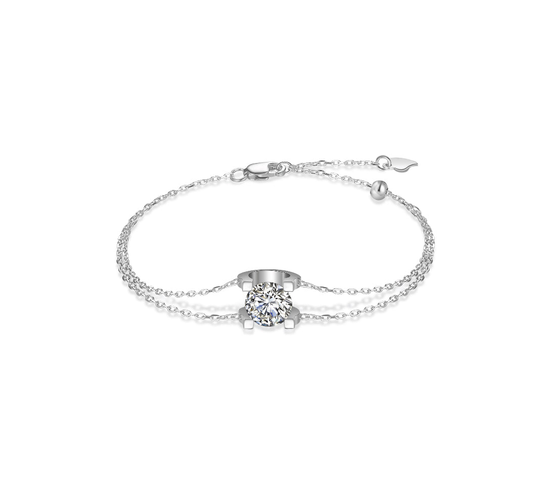 C Solitaire 1ct Moissanite Bracelet