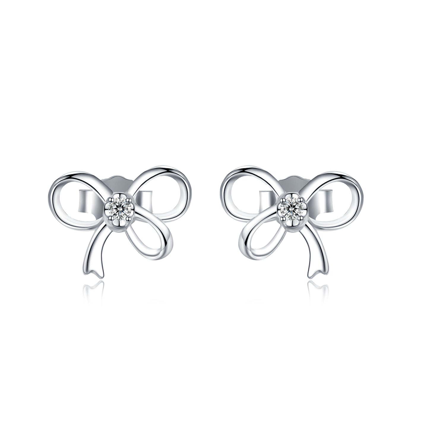 Mini Bow 0.15ct *2 Moissanite Stud Earrings