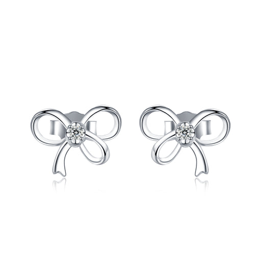 Mini Bow 0.15ct *2 Moissanite Stud Earrings