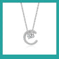 Luna Dancing Heart 0.5ct Moissanite Diamond Silver Necklace