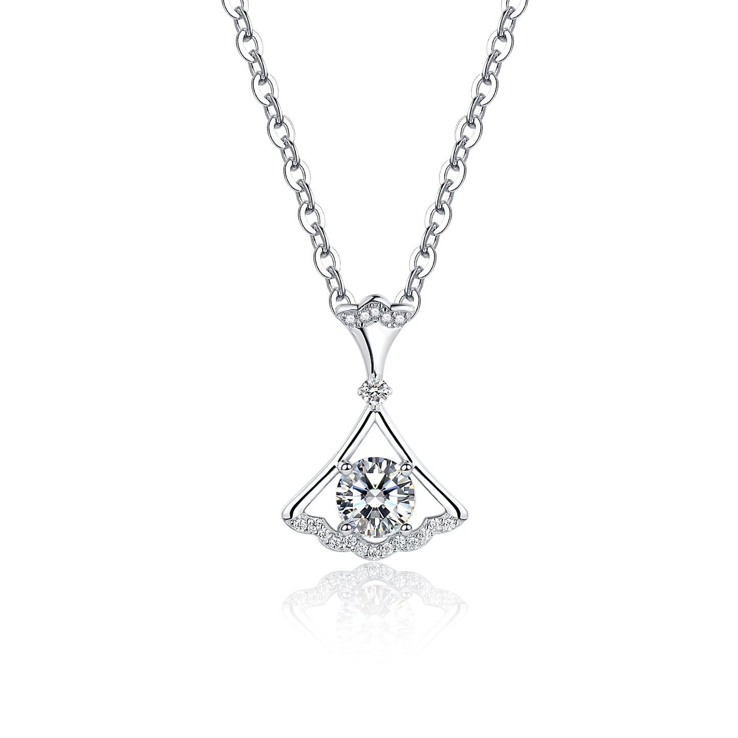 [D&J] Rhythm of Love 1ct Moissanite Diamond Pendant w/s925 Chain