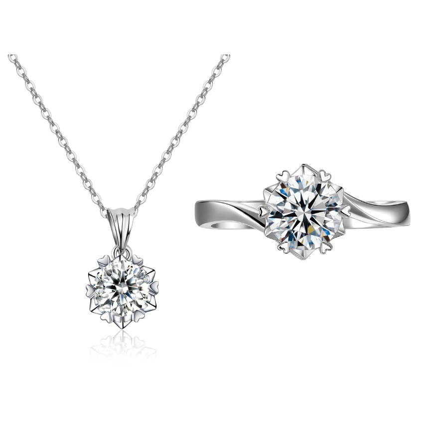 Snowflake Moissanite Jewelry Sets